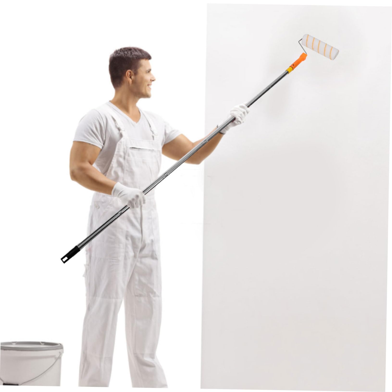 Mipcase Rullo Inossidabile per 1,8m Verniciare Asta Acciaio e Telescopica con Pittura Muro e Casa