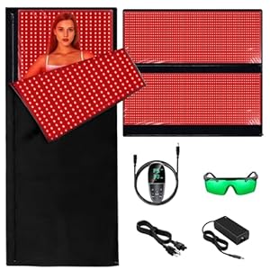 Red Light Therapy for Body, Red Light Therapy Pad 2560 LEDs Red Light Therapy Mat 660nm Red Light-Therapy& 850nm Infrared Light Device for Face and Body Large Blanket for Pain Relief Skin Health