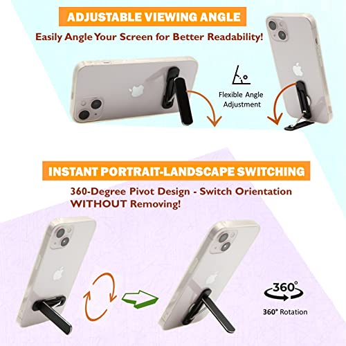 Adjustable Phone Stand - Phone Kickstand For Desk, Portable Kickstand For Phone, Aluminum Phone Kickstand Attachment With 3M Adhesive, Folding Phone Stand For Video Calling, Cell Phone Kickstand #TOP3