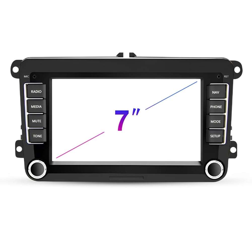 2+64G Podwójny Din Radio samochodowe do Skoda Yeti 2009-2015, 7 cali IPS Car Display with Wireless Carplay Android 14 GPS Navigation Head Unit Upgrade Bluetooth Kamera cofania Mirror Link FM/RDS SWC