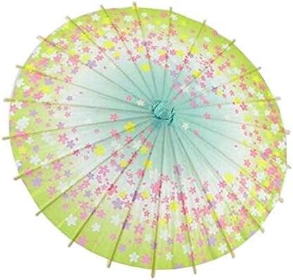 Amazon Co Jp Aiqyi ミニ 和傘 花柄紙傘 踊り傘 舞踏傘 古典な装飾傘 コスプレ 小道具 手作りの紙傘 ライトグリーン スポーツ アウトドア