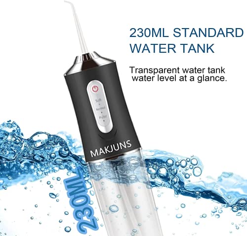 MAKJUNS-Water-Flosser-Cordless-Teeth-Cleaner-with-3-Modes-4-Jets-Rechargeable-IPX7-Waterproof-Dental-Oral-Irrigator-for-Travel-Home-BracesIvory-Black-6-count