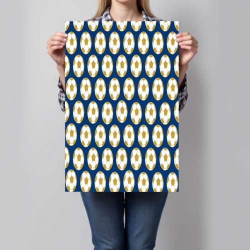 Tableaux Decoratifs Muraux Football Premium Design Géométrique Jaune Doré 80x120 cm