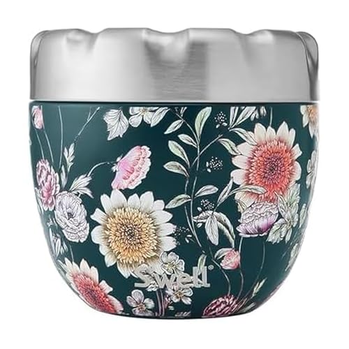 Swell Eats Stainless Steel Food Bowls 21.5oz Midnight Botanical Triple-Layered Vacuum-Insulated Containers Keeps Food Cold for 11 Hours and Hot for 7 hours Condensation Free BPA Free Leakproof
