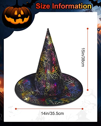 Justotry 3Pcs Black Witch Hats For Kids - Witch Costume Bulk For Woman&Girls Halloween Witches Party Accessory Favor Hanging Witches Hat Decorations For Yard Garden Indoor Outdoor Decor #TOP5