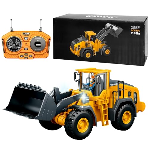 Super Trator Pá Carregadeira Controle Remoto 9 Canais Recarregável Brinquedo Infantil