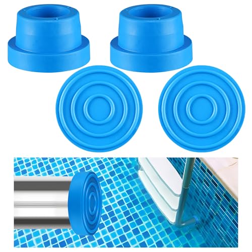 4 Pack Pool Ladder Bumper Plugs for Inground Pool Rubber Inside Pools Ladder Bumper Caps Steps End Plugs Fits 1.9 Standard Swimming Pool Ladders Tubing for Inground Pool Liner Protection