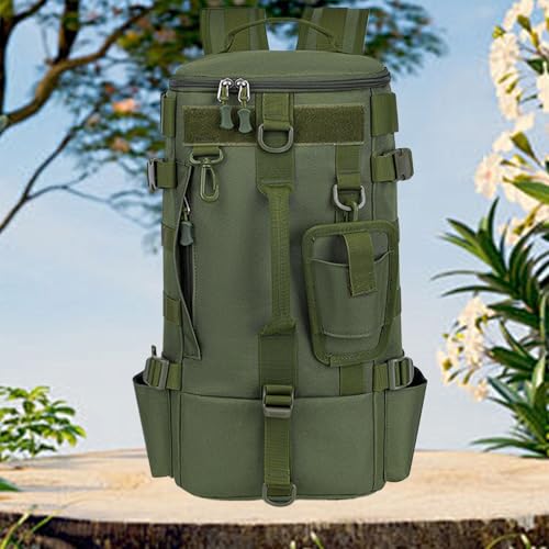 Mochila de aparejos impermeable con compartimentos ajustables y soporte para caña 4