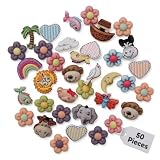 Zoo Animal Novelty Buttons – 50-Piece Assortment for Sewing, Scrapbooking & DIY Crafts – Lions, Monkeys, Zebras & Elephants