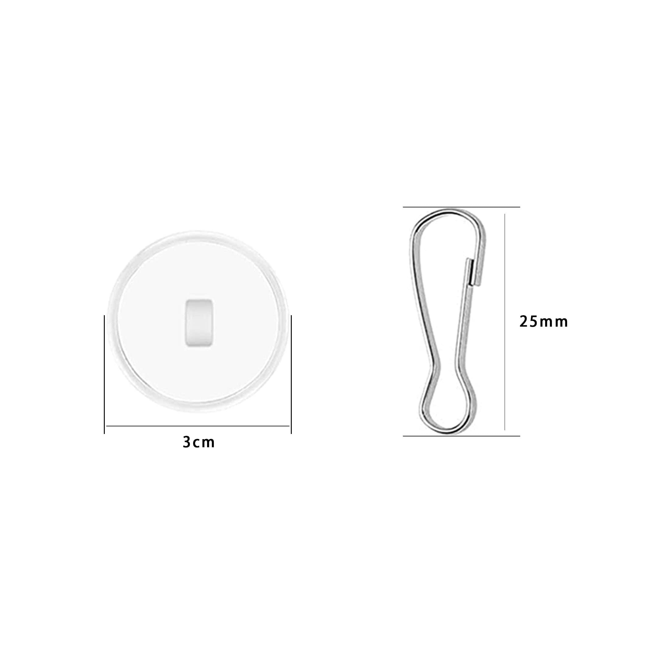Set de 60 ganchos de techo autoadhesivos transparentes sin perforar, ganchos decorativos con clips para mástil de bandera, para techos, paredes, cumpleaños, Navidad