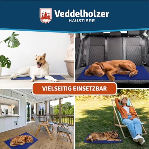 Veddelholzer Kühlmatte (L) für Hunde extra Dick und selbstkühlend ohne Strom Perfekt für Sommer & Reisen Für kleine, mittlere & große Hunde Kühlmatte Hund Faltbar & leicht zu reinigen