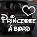 Sticker bébé à bord pour voiture Princesse à bord 20 cm Blanc - Anakiss