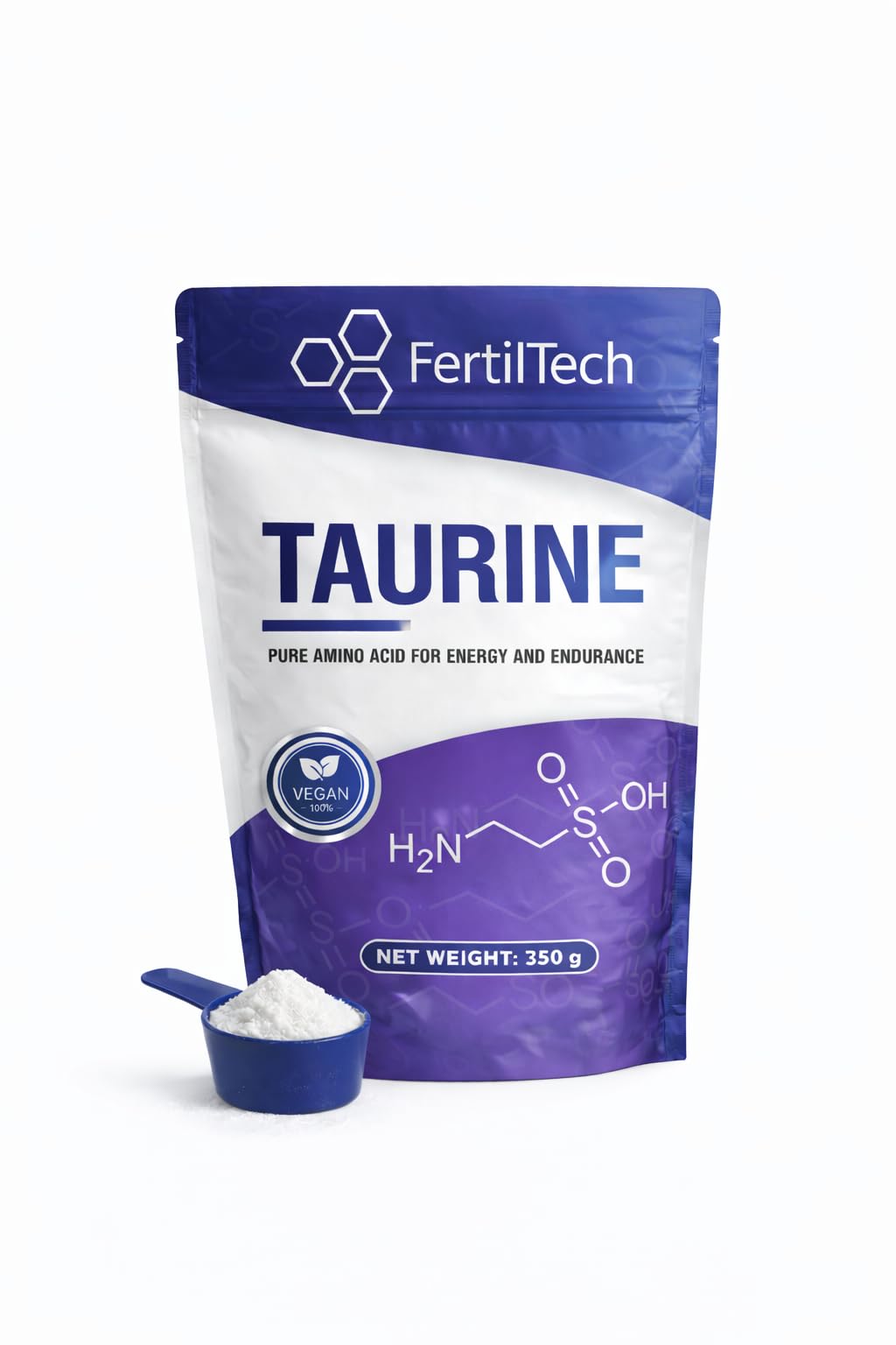 Taurina in Polvere Piccolo Formato 350 g Purezza ≥ 99,8% Acido Amminoacido di Alta Qualità Integratore Alimentare Vegano Senza Additivi Senza Allergeni Qualità Premium Uso Quotidiano