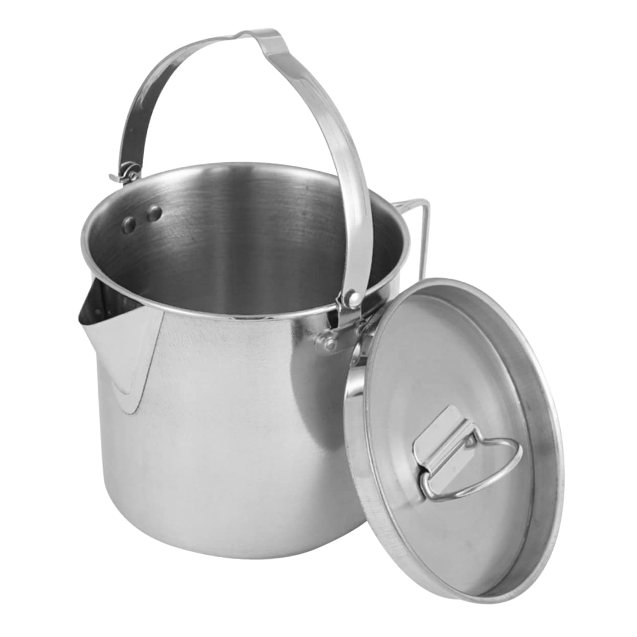 Hervidor de Agua para Acampar de Acero Inoxidable 1,2 L, Portátil y Práctico, Adecuado para Camping y Restaurante