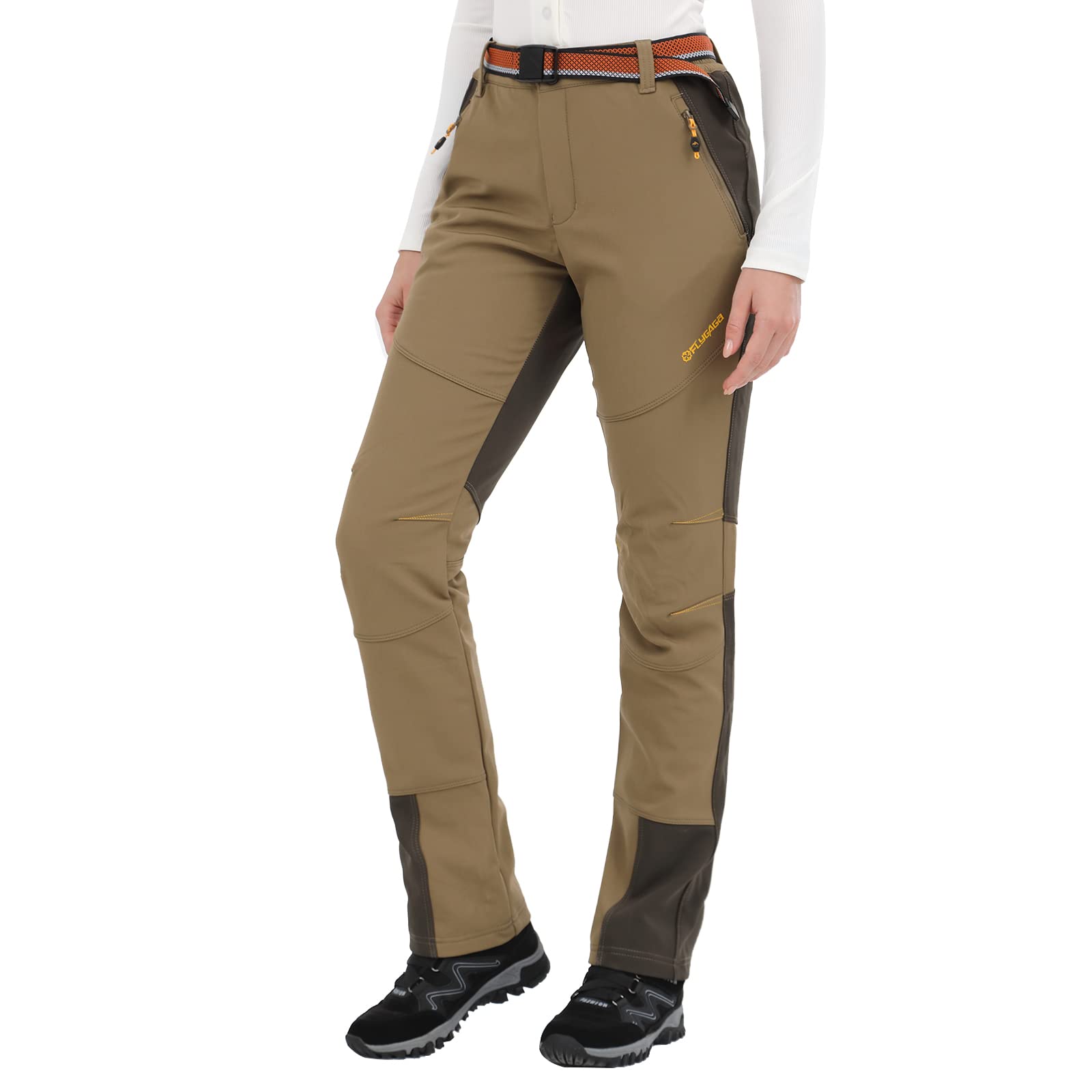 Softshellhose Damen Winter - Wasserdichte Ski Hose Mit Patchwork Design