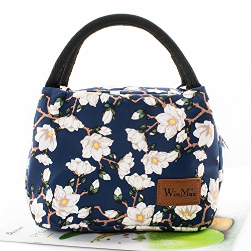 Winmax Lunch Cooler Bag, Small Insulated Lunch Box Bags, Portable and Reusable Lunch Bag for Women (Dark Blue)