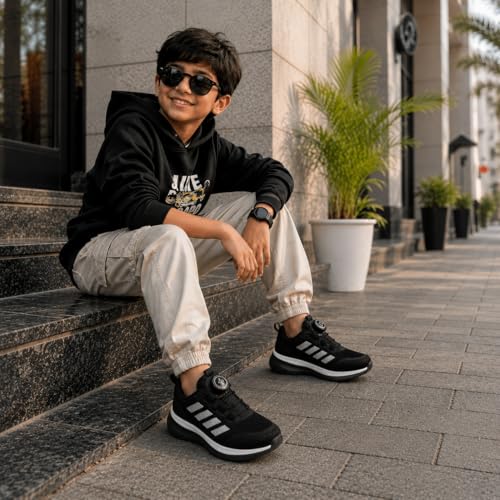 Image of Auto lace-up Sports Shoes for Kids with Rotary Dial Lock | Sturdy Design, Cushioned Insole, Slip Resistant