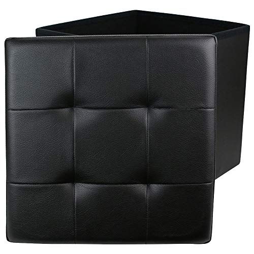 Sitzsack, quadratisch, mit Deckel, Kunstleder, ideal für Wohnzimmer, Schlafzimmer und Home-Office, 38 x 38 x 38 cm, Mod… – Bild 3