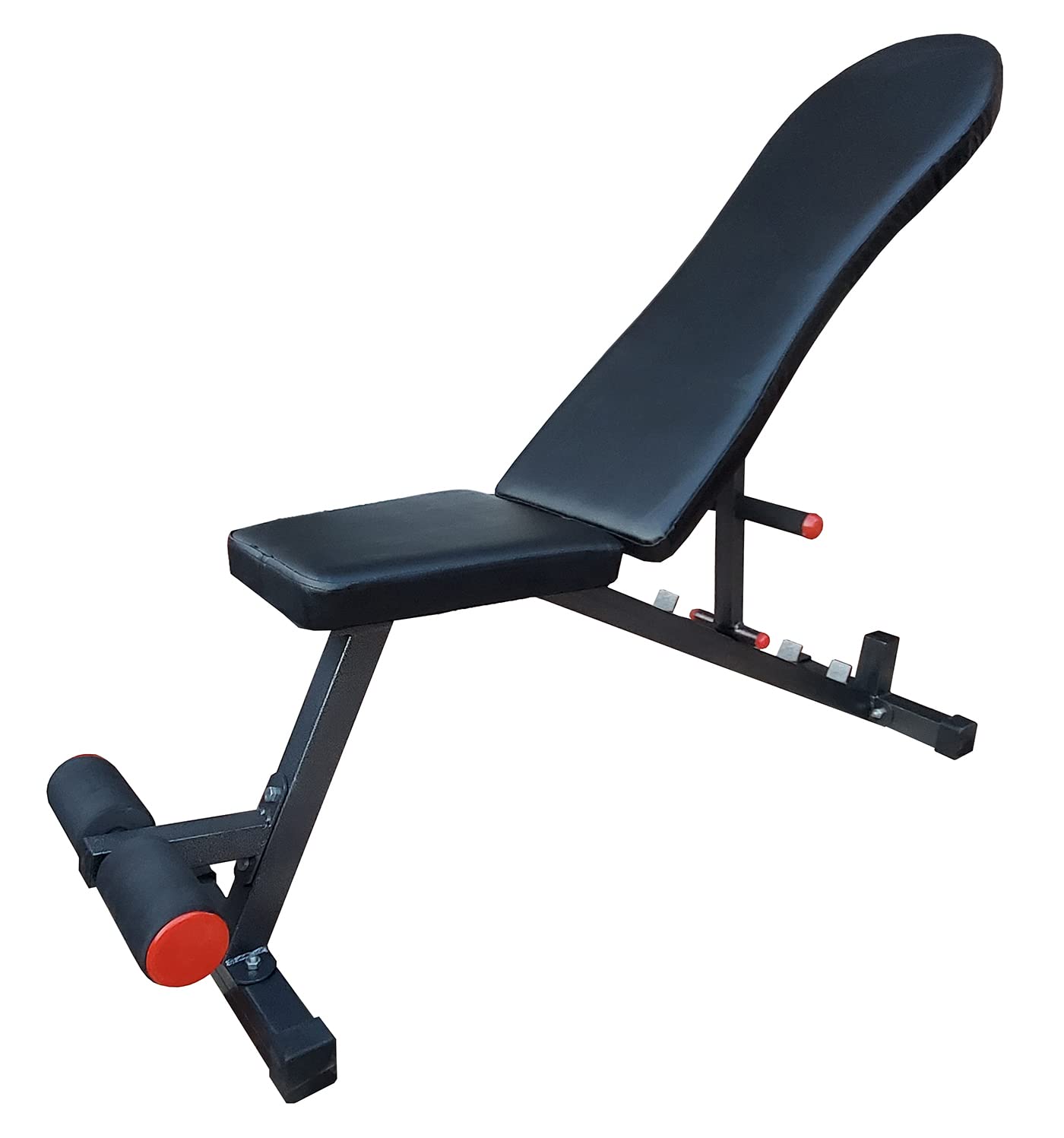 KRIN Fitness Heavy Duty Multi-functional Adjustable Flat, Incline and Decline Weight Bench for Home Gym, Strength Training, Abdominal and Full Body Workout capacity - 220 kg, Black (Adjustable Bench)