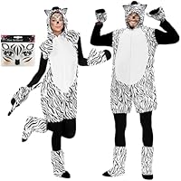 YODITI Disfraz de cebra para adultos: disfraz de selva unisex