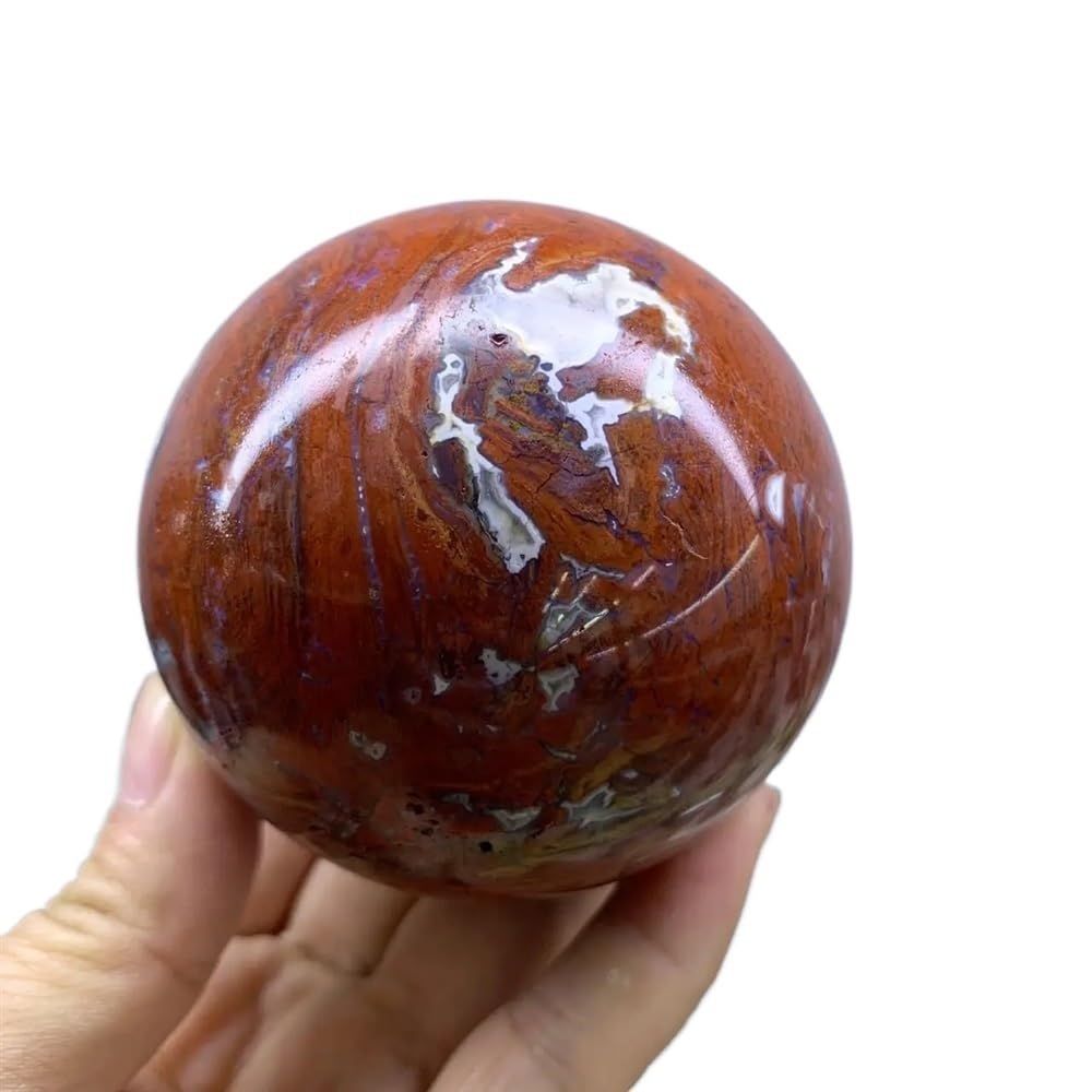 BKGWCSOR Stone Warring States Period red Ball Crystal with with Quartz Point Sample Decoration(5-6cm)
