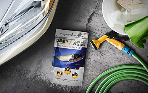CERAKOTE Ceramic Headlight Restoration Kit – 3 Easy Steps - No Power Tools Required – Brings Headlights Back to Like New Condition - Guaranteed to Last As Long As You Own Your Vehicle