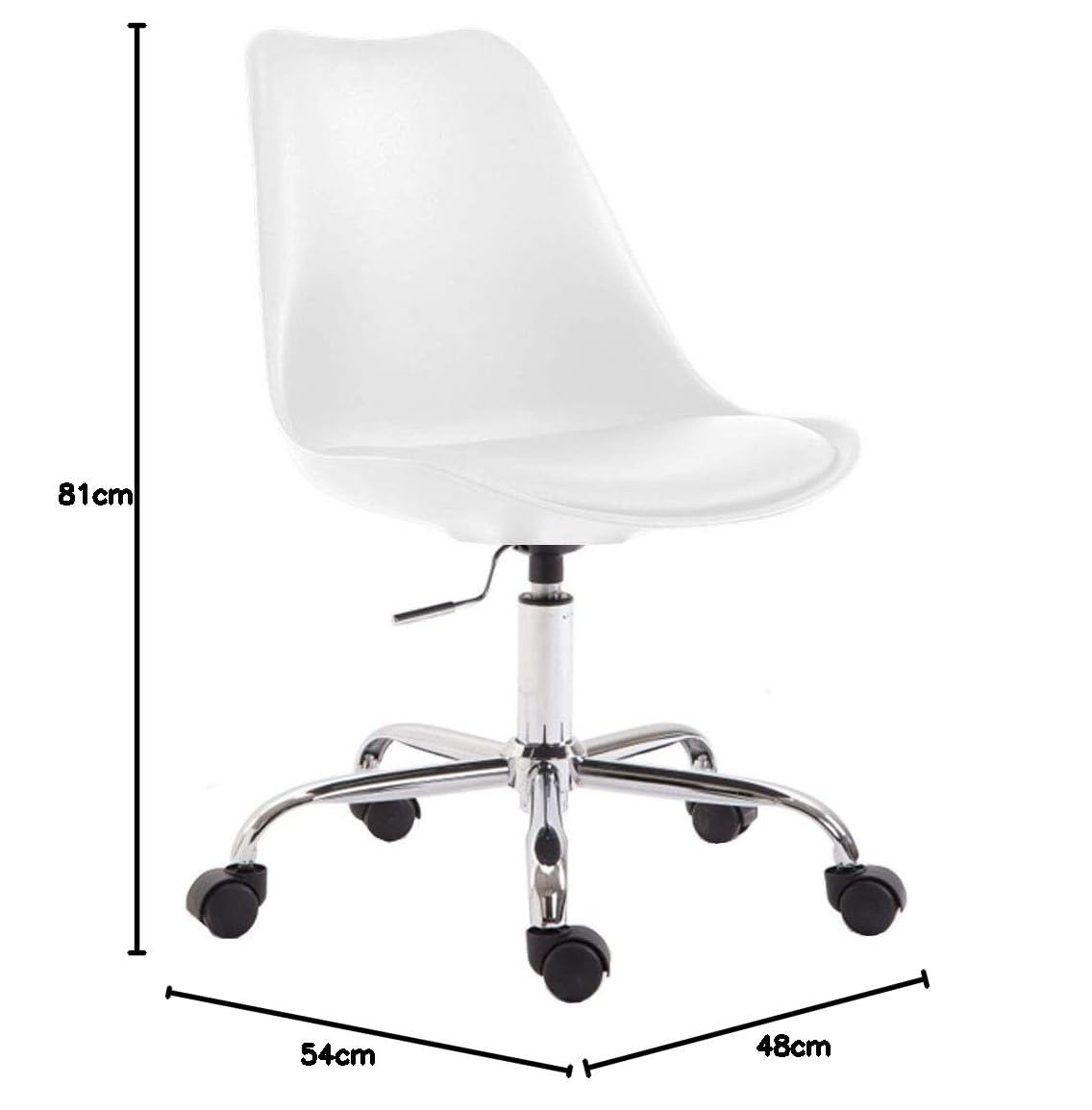 CLP Silla de Oficina Toulouse Estructura de Plástico I Silla de Escritorio Regulable en Altura I Silla Sala de Reuniones Giratoria I Silla Orden Color:Blanco