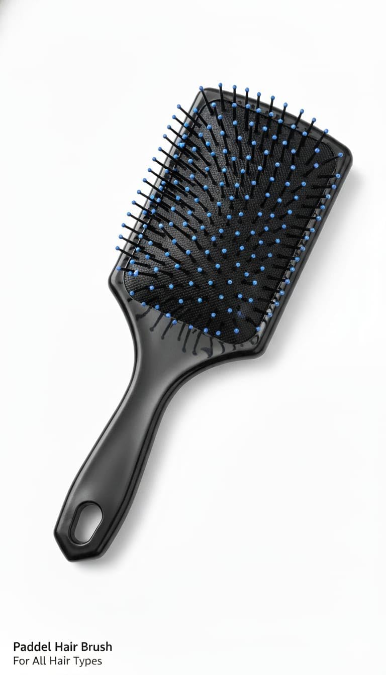 ETSAP Rectangular Cushion Paddle Hair Brush for Blow-Drying & Detangling - Comfortable Styling, Straightening & Smoothing - (Pack of 1)-image-1