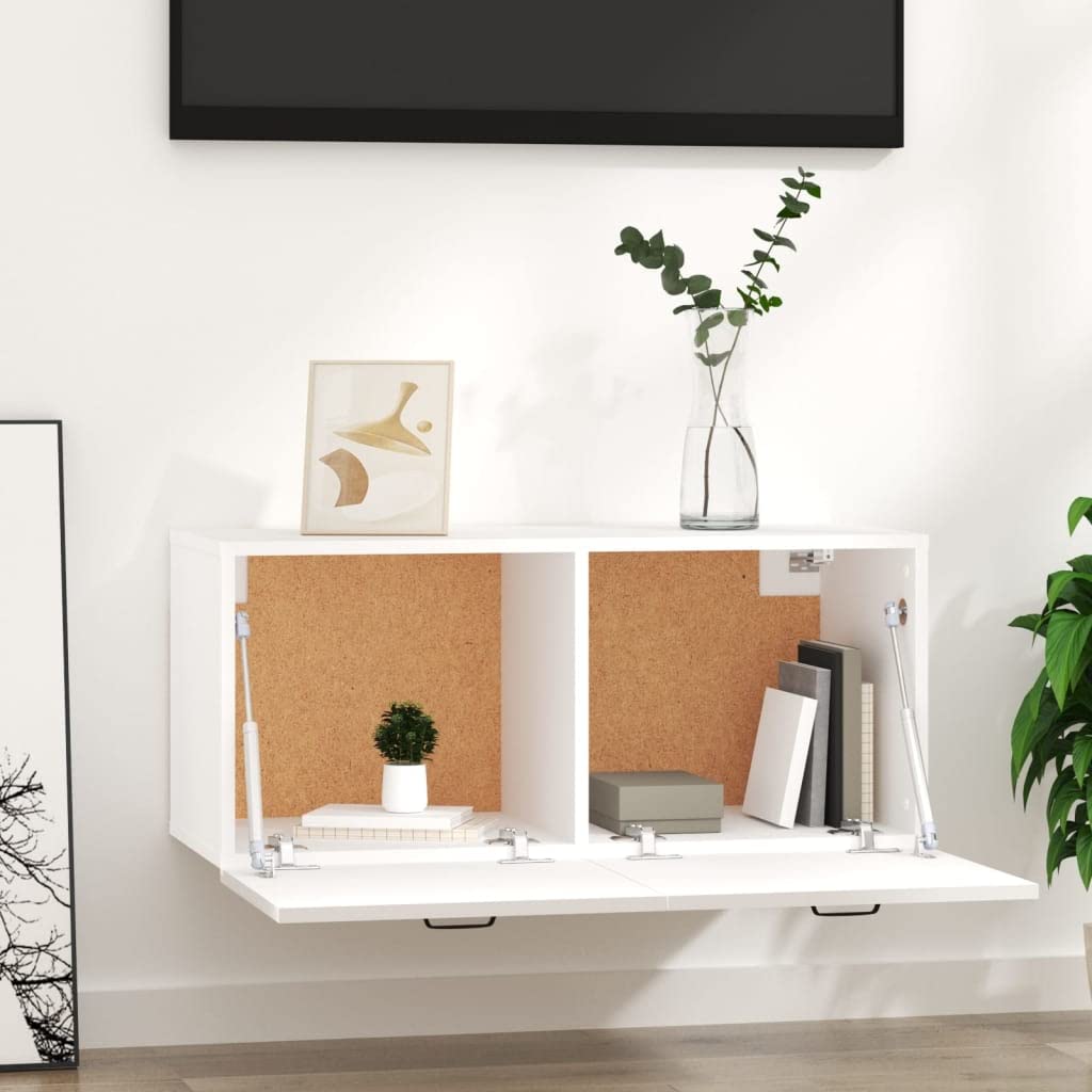 Mueble de pared blanco 80 x 36,5 x 35 cm de madera multicapa
