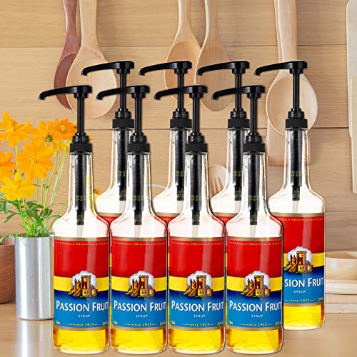Image of Zopeal 8 Pieces Coffee Syrup Pump Dispenser Fits 750ml /25.4oz Bottles, Skinny Syrup Pump for Coffee Flavoring, Creamers, Caramel, Beverages, Kitchen Cafe Bar Drinking Mixes Food Dispenser(Black)