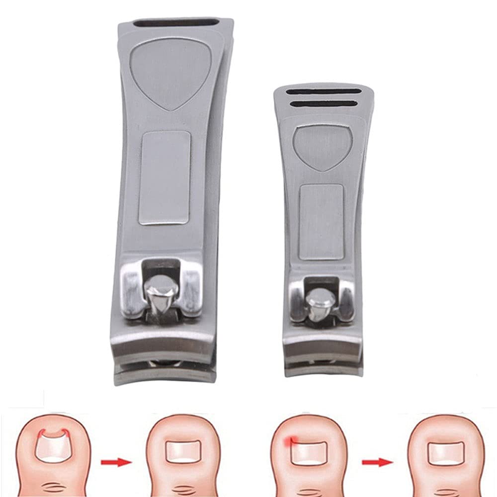 XIANGFAZJD Nagelschere Kohlenstoffstahl Nagelschneider, professioneller Maniküreschneider, Zehennagelschneider mit Clipfänger, Haushaltsnagelschneider (Size : Large)