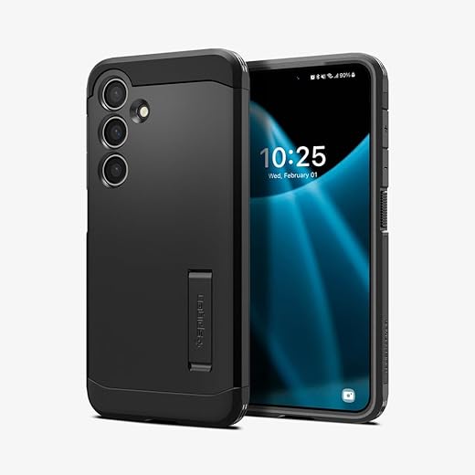 Spigen Tough Armor Designed for Galaxy S24 Case (2024) [Kickstand] [Military-Grade Protection] - Black