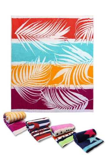 LEBENGOOD, Toalla de Playa, Grande, Piscina, Tumbona, Baño, Ducha, 100% Algodón Egipcio, Terciopelo, Rizo. ECOTOWEL,...