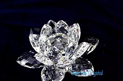 Sunrise Multi-Faceted Cut- Crystal Clear Lotus Flower Crystal #TOP6