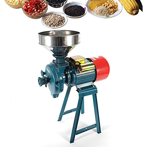 Grain Mills Electric Grain Mill Grinder with Funnel, Home Mill Grinder Electric Grain Grinder Commercial Electric Feed Mill Dry Cereals Grinder Corn Grain Coffee Wheat Feed Machine (220V 1500W)