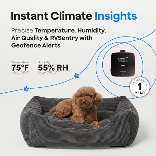 Image of Waggle 4G Pet Temperature Monitor with GPS & AQI - No WiFi Needed - Real Time App, SMS & Email Alerts - RV, Car & Home Safety Device - Power Outage Alerts - Subscription Required