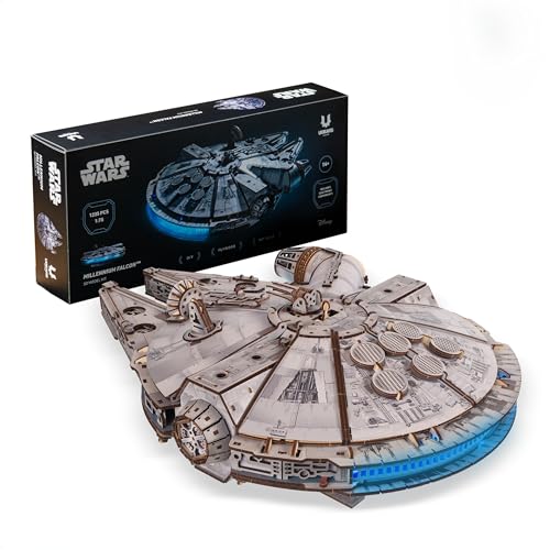 UGEARS Star Wars ™ Millennium Falcon ™ Puzzle 3D Bois – Maquette en Bois a Construire Puzzle 3D Adulte, Maquette DIY Cadeau de Noël, Casse Tete Adulte...