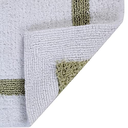 Better Trends 100% Cotton Hotel Collection Bath Mats Set, White & Sage Mats - Tufted, Reversible & Absorbent & Machine Washable 2 Piece Bathroom Rug Set, Shower & Sink Bath Mat, Rugs for Bathroom by Better Trends - Image 6