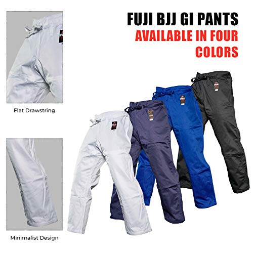 FUJI Sports Brazilian Jiu-Jitsu Gi Pants – Adult BJJ Pants, Flat Drawstring, Reinforced Cotton, for Training & Competition, White, Size, A0 by FUJI - Image 6