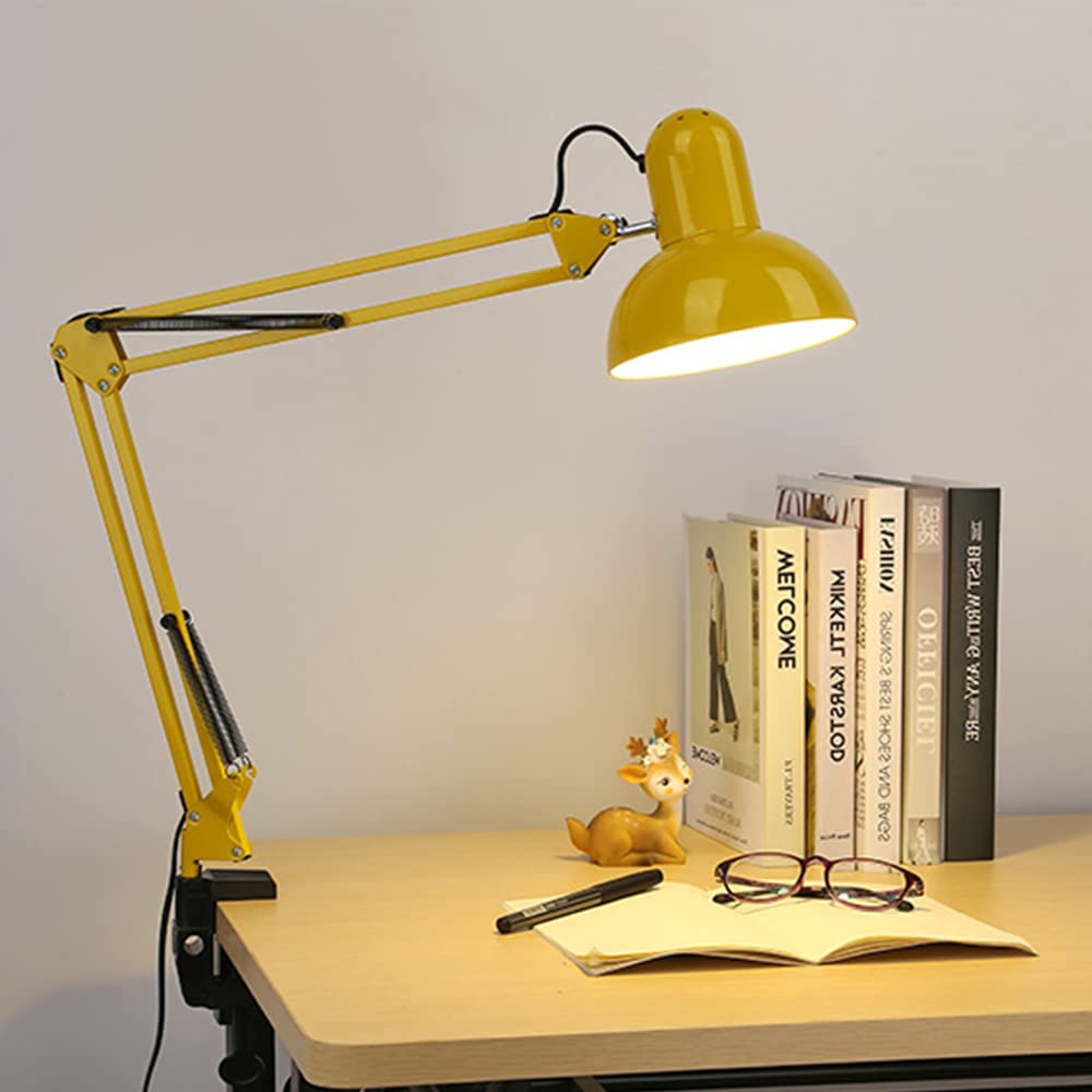 Lámparas de Escritorio Lámpara de Escritorio con Clip LED Lámpara de Escritorio Lámpara de Escritorio inclinable Bombillas E27 de 40 W vendidas por Separado (Amarillas)