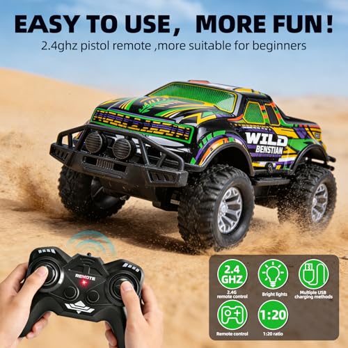 Top Remote Control Off Road Truck for Kids with 24GHz RC Monster Car and LED Lights - Image 4