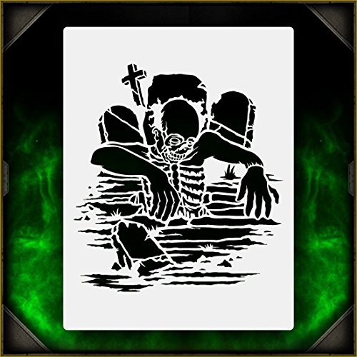 Zombie Grave Crawler 1 AirSick Airbrush Stencil Art Design Template