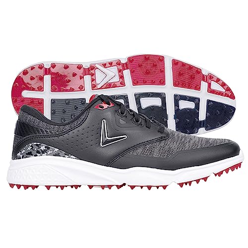 Callaway Men's Coronado V3 Sl Golf Shoe, Black/Red, 9.53