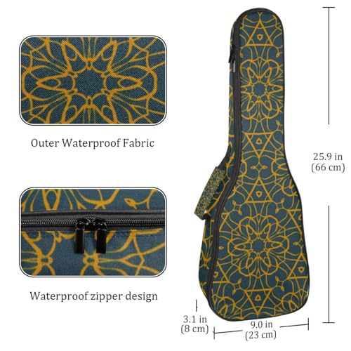 JRHEJTHH Housse imperméable pour ukulélé en tissu Oxford durable et élégant avec sac de rangement style floral géométrique – Bleu foncé, Multicolore., 25.9x9x3.1in/66x23x8cm, Moderne - Les Beatles, Paul McCartney, John Lennon, RIngo Starr, George Harrison JRHEJTHH Housse imperméable pour ukulélé en tissu Oxford durable et élégant avec sac de rangement style floral géométrique – Bleu foncé, Multicolore., 25.9x9x3.1in/66x23x8cm, Moderne – Image 5