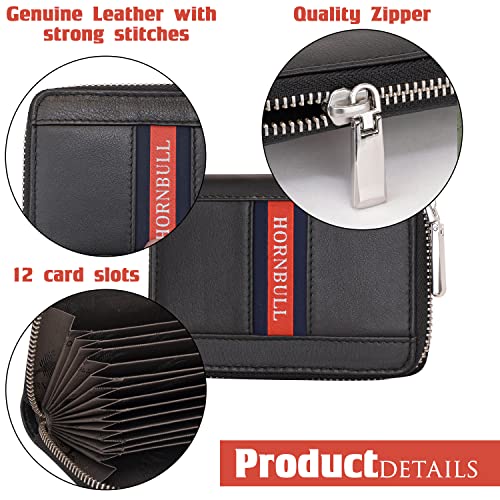 Image of HORNBULL Dixon Black RFID Blocking Leather Wallet for Men | Vertical Credit Debit Card Holder