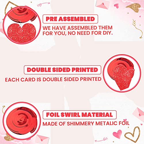 KatchOn, Glitter Red Hanging Heart Swirls - Pack of 30 | Hanging Hearts Decorations for Valentines Day Decorations for Home | Romantic Decorations Special Night | Valentine Decorations by KatchOn - Image 6