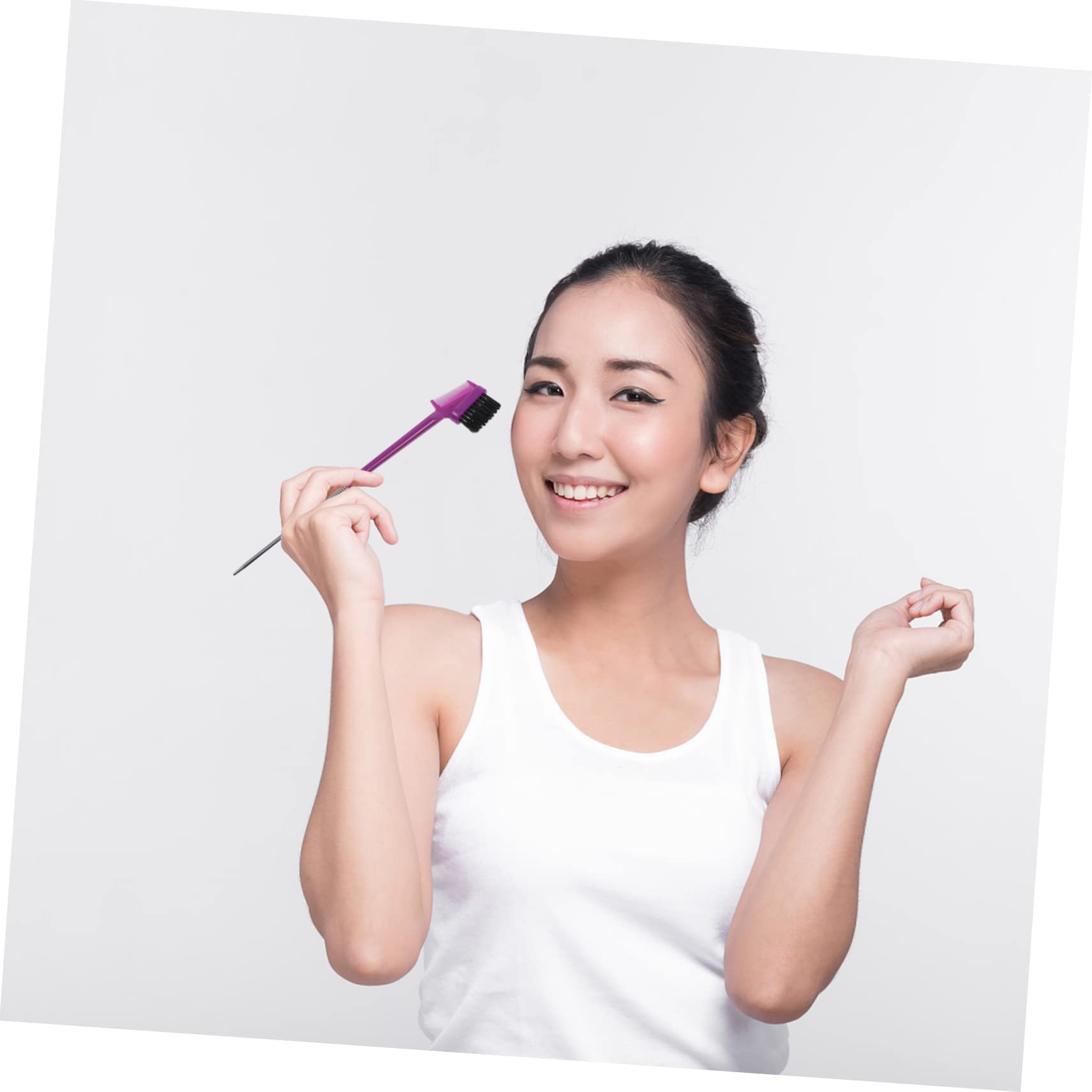 minkissy 4-in-1 Eyebrow Eyelash Brush Set Makeup Grooming Brush Comb Separator for Levels Random