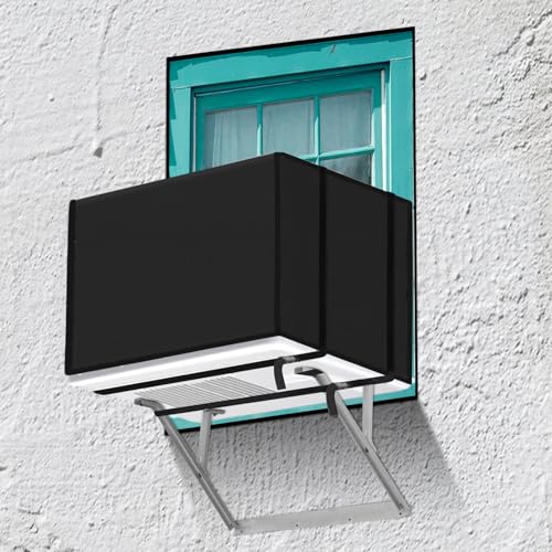 600D Heavy Duty Air Conditioner Covers for Midea U-Shaped 8000/10000/12000 BTU Window Air Conditioner Waterproof Indoor/Outdoor Conditioner Cover,Anti-UV Ac Cover Unit Adjustable Hook and Loop Straps