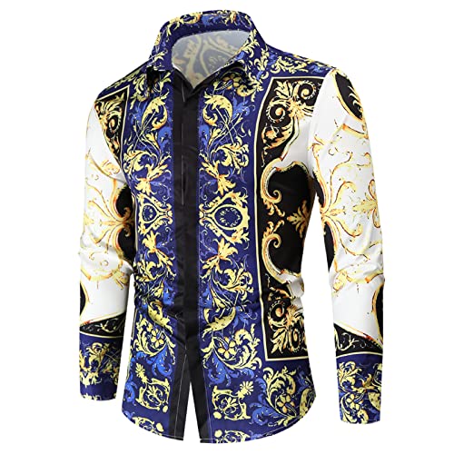 Herenoverhemden Gepersonaliseerde bedrukking Trend Contrastkleur Retro Streetwear Outdoor Casual Mode Shirts Tops Europa en Amerika - Afbeelding 4