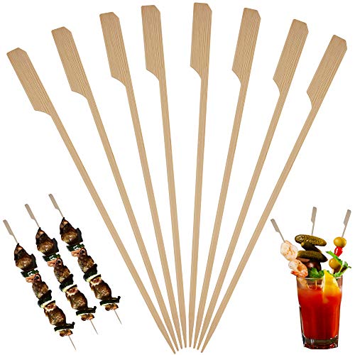 Bamboo Skewers for Cocktail and Appetizer Picks  (500 Pack / 7 Inch) Eco Friendly Wooden Cocktail Skewers and Bamboo Toothpicks for Bloody Mary Skewers Appetizers Food Garnish Sandwich Fruit Kabobs